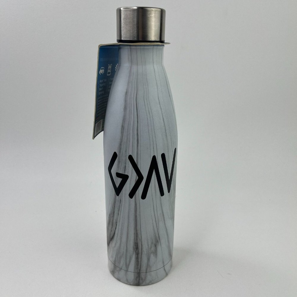 God is Greater Than the Highs & Lows Travel Stainless Steel Tumbler 26oz Gray